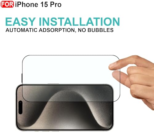 Image of Premium Tempered Glass Screen Guard Compatible With Iphone 15 Pro (6.1 Inch) | 9H Hardness | Edge to Edge Protection | Anti Scratch | Bubble Free Installation | HD Clear