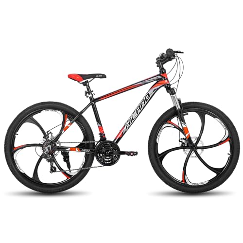 HH HILAND 26'' Mountain Bike, 6-Spokes, 21 Speeds Drivetrain, Aluminum Frame 26 Inch Wheels, Disc-Brake Bike for Men Women Men's MTB Bicycle Black -  417664f4-7cc4-43f3-afbd-7c6326880ffa