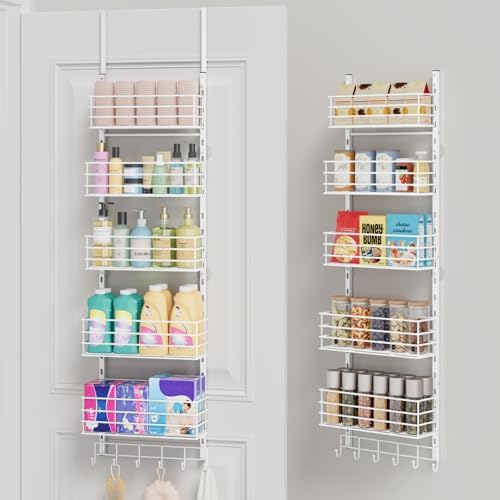 SWTYMIKI Over The Door Organizer - Door Organizer Hanging with 5 ...