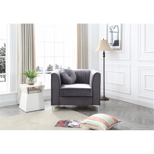 Sillón Plegable Tela Suede Gris miniatura 2