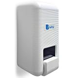 Dispensador de jabón para baño Recargable 1 litro de Capacidad con Válvula antigoteo, pulsador ergonómico, dispensador de Pared, Incluye Llave de Seguridad, Color Blanco