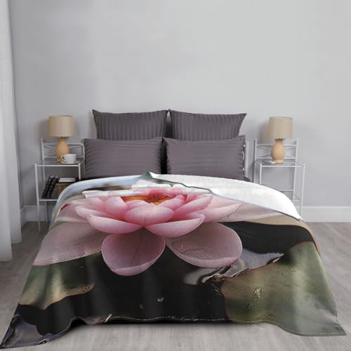 Couverture de lit fleur de lotus pour cocooning sur le canapé