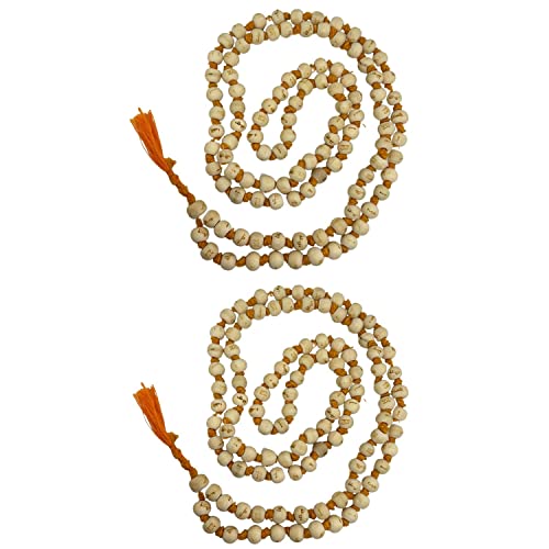Rama Krishna Tulsi Holy Basilic Japa Mala 108 perles originales pour mantra Jaap lot de 2