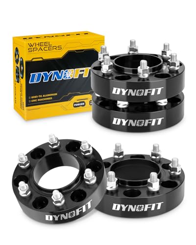 Image of dynofit 6x5.5 Forged 1.5inch Hubcentric Wheel Spacer for 2019-2026 Ford Ranger Xlt Lariat Raptor, 6x139.7 Tire Spacers M12x1.5 Studs 93.1mm Hub Bore for 2021-2026 Ford Bronco(Except Bronco-Sport),4Pcs