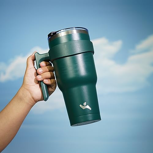 Image of Konokyo 40 oz Tumbler with Handle and Straw, Insulated Travel Mug