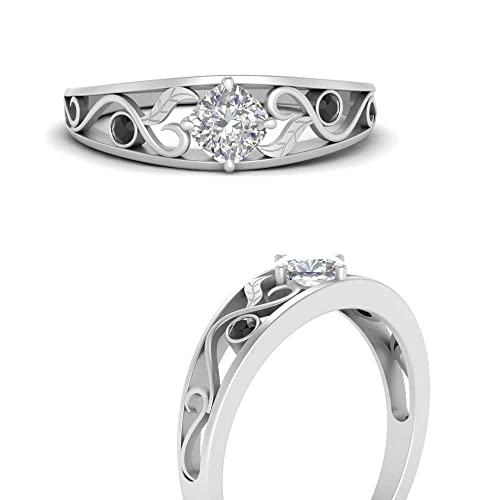 Image of Choose Your Gemstone Nature Inspired Compass Point Ring 925 Sterling Silver Cushion Shape Side Stone Engagement Rings Lightweight Office Wear Everyday Gift Jewelry US Size 4 to 12
