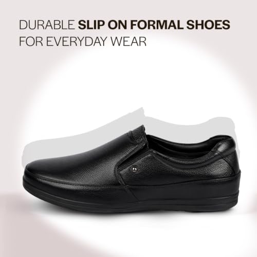 Image of FAUSTO Men's Formal Slip On Shoes for Office Wear | Comfortable Daily Work & Business Meeting Shoes | Professional Formal Footwear for Long Working Hours