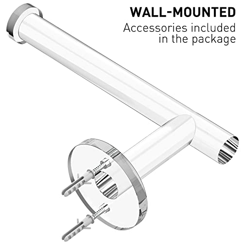 Egchi Acrylic Toilet Paper Holder, Clear Toilet Paper Stand, Bathroom Towel Holder, Toilet Paper Tissue Roll Holder Wall Mount, Toilet Paper Dispenser #TOP1