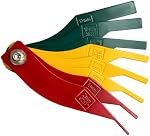 JUSTTOP Brake Lining Thickness Gauge, 8 Piece SAE & Metric Brake Pad Measuring Tool Set, Color Coded Tire Gauge Automotive Brake Pad Measure Ruler Tool Feeler, Car Accessories