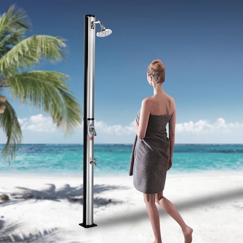 Douche solaire avec température réglable et pommeau orientable de piscine