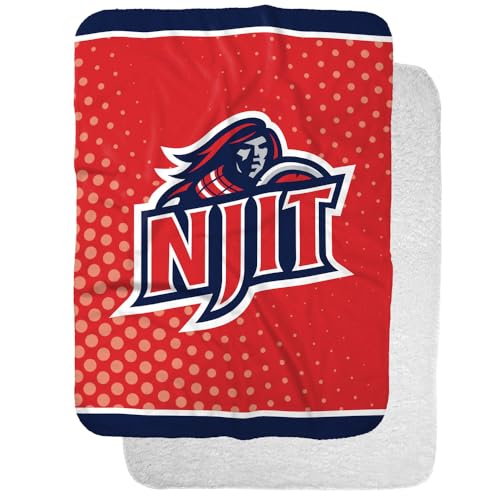 New Jersey Institute of Technology Logo Dots Sherpa Blanket, Warm Soft Cozy 30"X40"