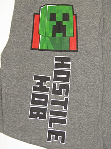 Minecraft Creeper Hostile Mob Men's Graphite Heather Sleep Pants2