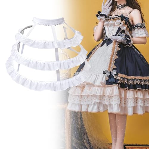 Dress Pannier Petticoat Soft Portable Bustle Cage for Bridesmaid Graduation Prom, white2