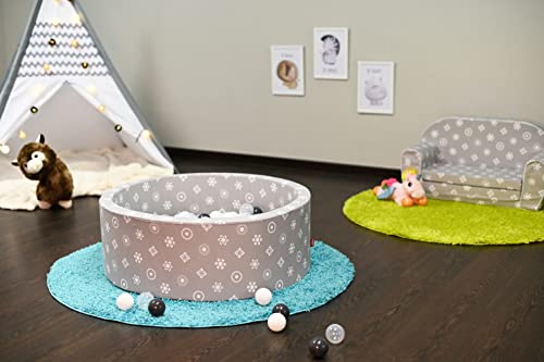 Knorrtoys 68176 - Bällebad Soft - Royal Grey - 300 Balls Grey/White/transparent