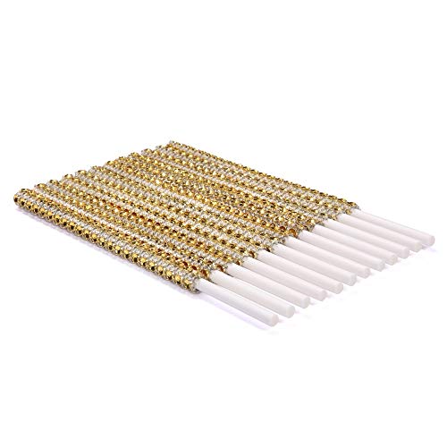 Rhinestone Bling Paper Cake Pop Sticks For Lollipop Cakepop Apple Candy Buffet Treat Party Favor 6 Inch (Gold, 24 Count) #TOP1