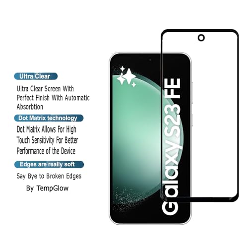 Image of Screen Protector for Samsung Galaxy S23 FE 5G (Black) Tempered Glass Edge-to-Edge 6D Screen Guard With Installation Kit