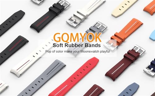 Bracelet montre Moonswatch caoutchouc premium courbé agate 20mm
