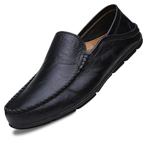 Moodeng Hombres Moda Mocasines Zapatos de Negocios Bota de Cuero Genuino Transpirable Correr Caminar Oficina Casual Todos los Días Entrenadores Al Aire