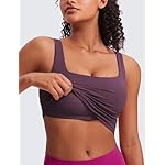 CRZ YOGA Butterluxe Womens Square Neck Longline Sports Bra - Workout Crop Tank Tops Padded Yoga Camisole with Built in Pads - Image 4
