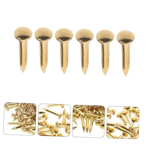 100 piezas Clavos de Cobre para Proyectos Clavos Redondos de Latón para Muebles Fijación Colgado de Cuadros y Accesorios de Ferretería miniatura 5