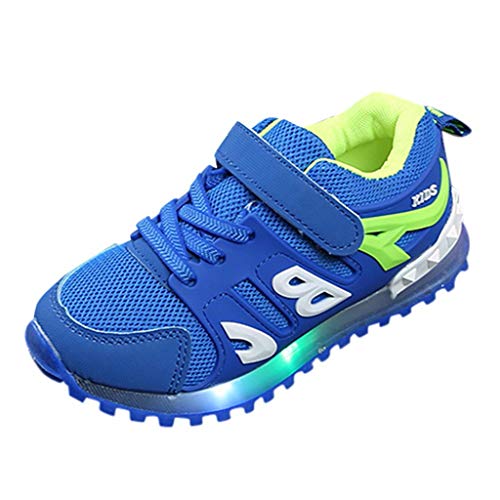 Toddler Girl Sneakers Child Kid Girls Boys Led Light Luminous Sport Mesh Sneakers Outdoor Casual Shoes Blue
