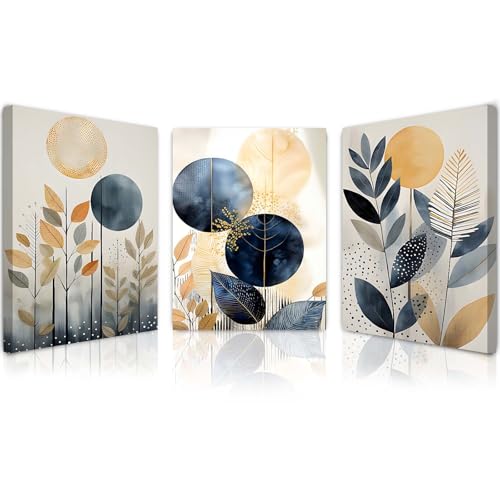 Qiukoo Framed Canvas Wall Art for Living Room & Bedroom Set of 3 Modern Artwork Prints for Walls Canvas Wall Art Wall Decoration for Living Room Pictures for Bedroom Walls 12x16 Inch