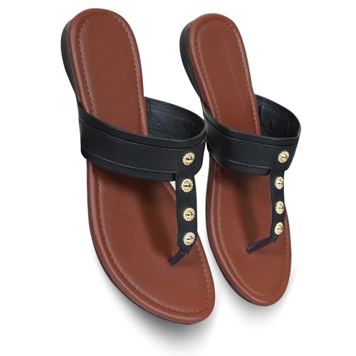 Image of Women's Slippers | Comfortable Flat Chappals for Women with Bow Detail | Stylish Casual Chappals, Trendy Summer Sandals, Comfortable Footwear for Daily Use