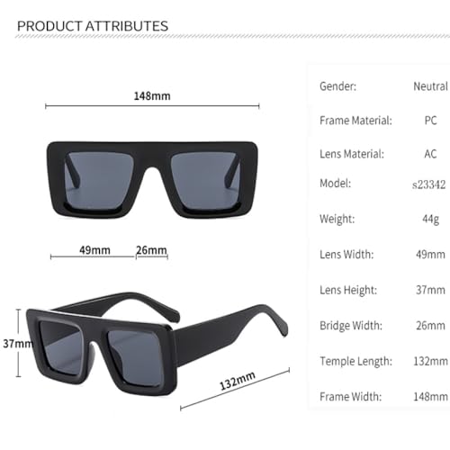 Lunettes de soleil rectangle UV400 pour un style rétro chic au quotidien