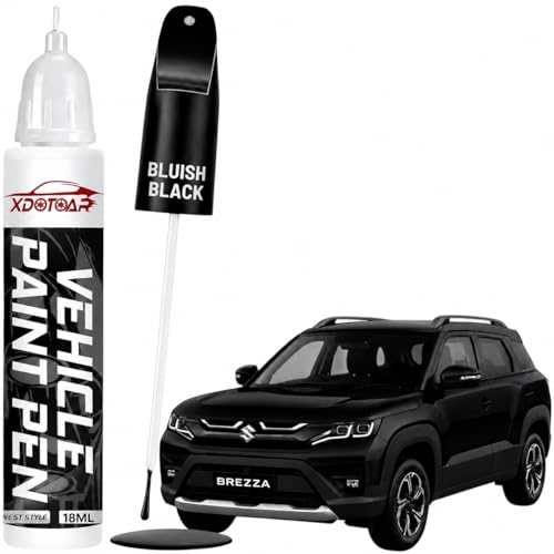 Image of XDOTOAR BLUISH BLACK (ZJ3) Touch Up Paint Compatible with Maruti Suzuki Brezza | Exact Match 2-in-1 Car Scratch Repair Paint Pen | Chip & Nick Repair | Quick Dry Automotive Paint | Includes 1 Disposable Micro Applicator | 18ml