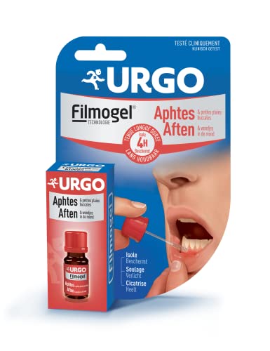 Urgo - Filmogel Aphtes dans la bouche - avec spatule - Traitement des aphtes et des petites plaies buccales - 6ml