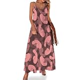 Generic 2024 Penis Body Pattern Summer Sling Dress for Women V-Neck Maxi Tropical Casual Styles 3XL