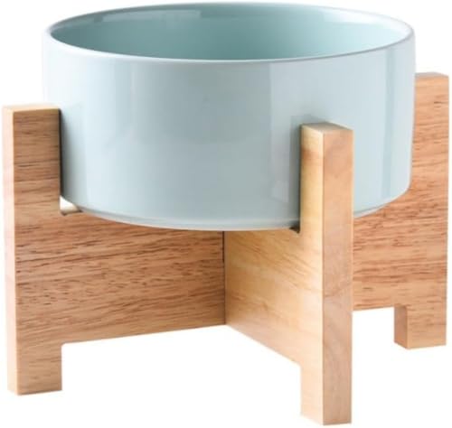 KOKUMONペットボウルホルダー フードボウルホルダー 犬猫用食器 陶器製 大容量 水入れ 犬猫用フードボウル 水入れ 飲用ボウル 木製 ペットプレート 滑り止め 安定 取り外し可能 お手入れ簡単 ペット用品