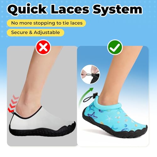 Image of Mishansha Kids Water Shoes Quick-Dry Wide Toe Box Non-Slip Barefoot Shoes Beach Pool Swim Shoes