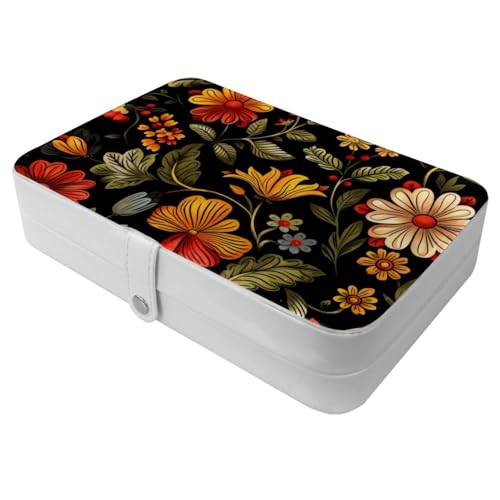 Support de rangement pour bagues et boucles d'oreilles portable avec fleurs
