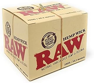 RAW Natural Unbleached Hemp & Beeswax Hemp Wick 100 feet Spool Roll