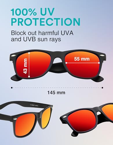 zeroUV - Classic Colored Mirror Lens Square Horn Rimmed Sunglasses for Men Women3