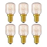 【Spezifikationen】 – Die 6er-Pack Wolfram-Filament-Leuchtmittel haben eine hervorragende Leistung, CE und RoHS, E14-Schraubsockel, Durchmesser 25 mm, Höhe 56 mm, 15 W, 2300 K, 220 – 240 V, dimmbares Design.