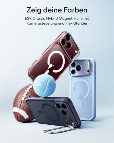 ESR Classic Hybrid für iPhone 18 Pro/17 Pro Hülle mit Flex-Ständer, Klar – Ansicht 2