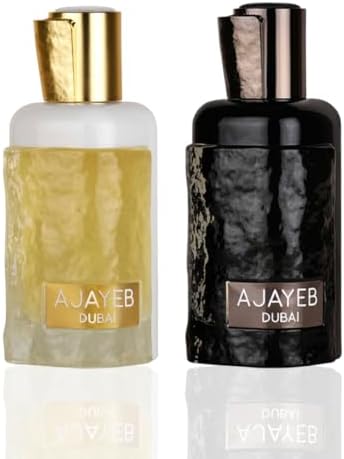 Lattafa Ajayeb for Unisex 2 Piece Eau de Parfum Gift Set (Dubai for Men + Dubai Potrait for Women) 3.4 Ounce/100 ml each