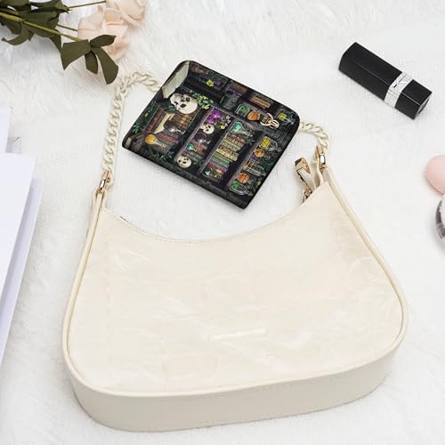Image of Gostwo Small Wallet for Women, Slim Bifold Credit Card Holder, Compact RFID Blocking Cash Wallet, Billfolds Thin Leather Zipper Pocket, Mini Wallet Gift for Ladies Teen Girls Travel with ID Window