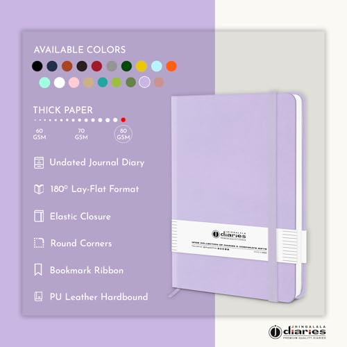 Image of Jhingalala Diaries - Hardbound Leather Cover Pocket Size Corporate Executive Diary Notebook I Pocket Diary For Men and Women I A6 Size I 80gsm Paper I 192 Ruled Pages (Purple)