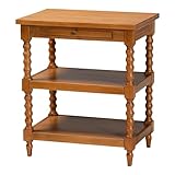 Baxton Studio Imogene End Table with Turned Legs, Walnut Brown