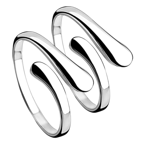 ODHLMFQ Valentines Ring 2pcs Copper Jewelry for Women Geometric Open Circle Rings Cross Occasions