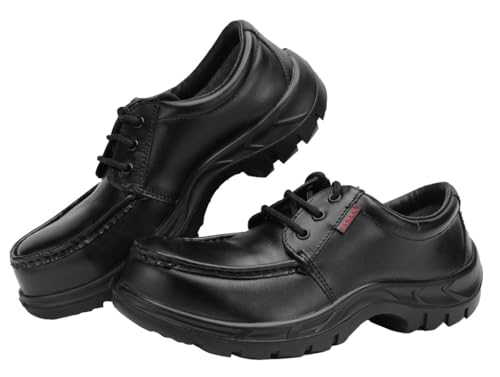 Image of Karam FS71 Black Safety Shoes for Men | Antistatic, Antislip, Oil & Heat Resistant | Single Density with Fiber Toe | Size-05