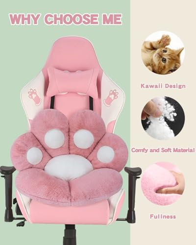 Image of Cat Paw Cushion, Lazy Sofa Seat Cushion, Cute Seat Pad for Health Building (Pink., 23.5 X 27.5)