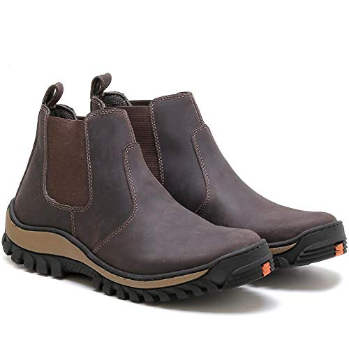 Bota Coturno Épico Em Couro Texas Masculina - Café - 41