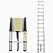 CHENWMZ Heavy Duty 19ft Aluminum Telescoping Ladder 150kg Capacity Foldable Extension Ladder for Rooftop RV Attic & Outdoor Use - Portable & Versatile Tool