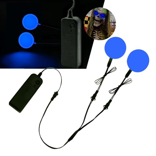 Ourbest Battery Operated Electroluminescent El Neon Eye Lights for Masks, Skull and Cosplay Props Helmet DIY Modification (Blue M)
