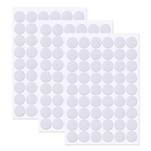 Jlon - 162 pegatinas autoadhesivas para agujeros de tornillo, 21 mm, pegatinas de sellado a prueba de polvo para muebles de madera (blanco, 3 hojas)