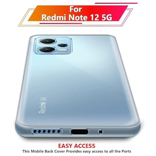 Image of COVERBLACK Rubber Back Cover for MI REDMI Note 12 5G - Transparent